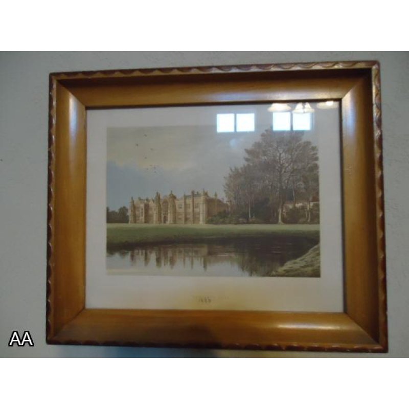 1880 Sketcher draw framed "Hengrave Hall"