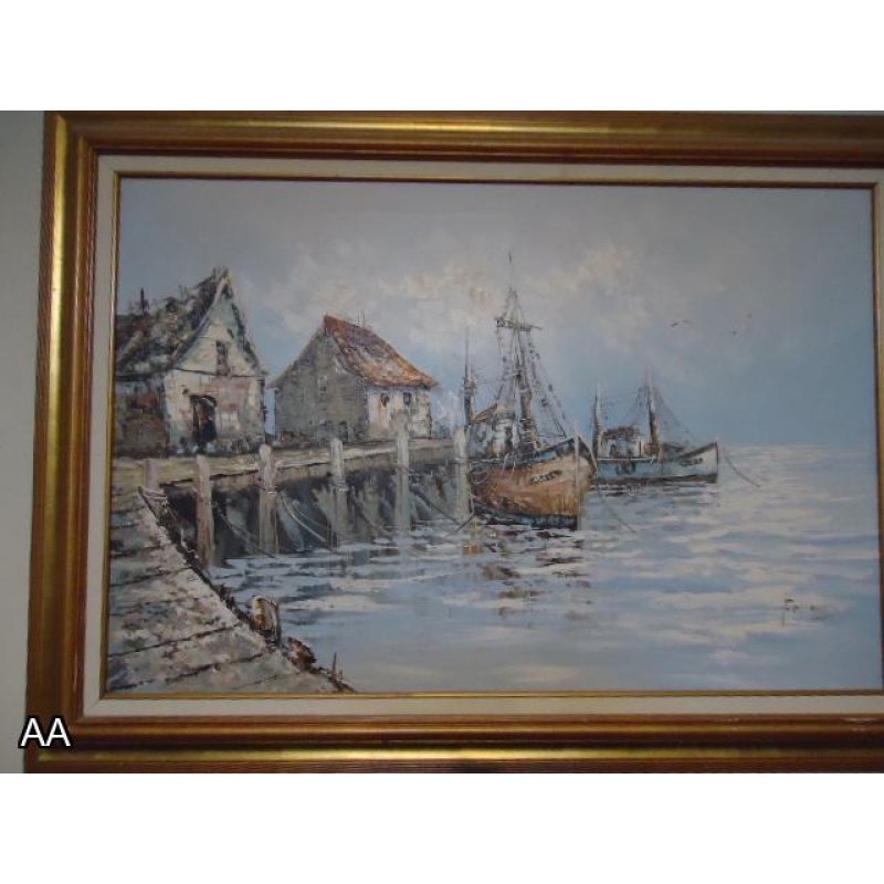 Oil painting on canvas framed