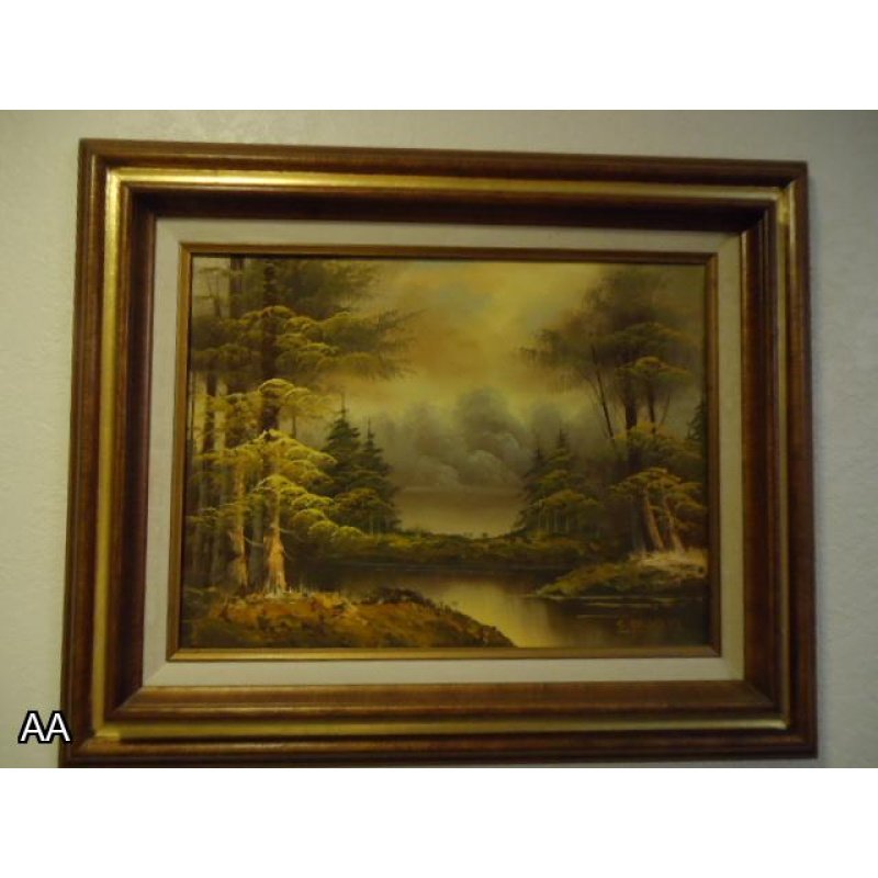 Oil painting on canvas framed